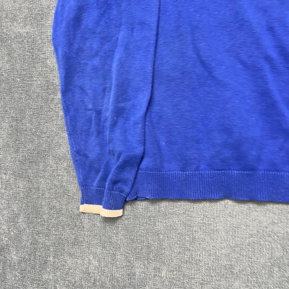 Talbots Sweater Mens Small Blue Knit Cotton Relaxed Fit Crew Neck Retro Outdoor - Picture 10 of 13